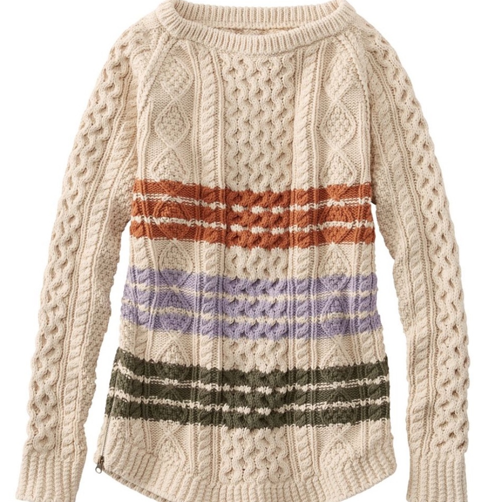 NWT‎ LL Bean fisherman tunic sweater